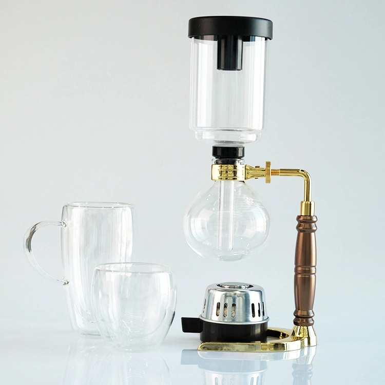 Custom Printed 500ml Electric High Borosilicate Glass Syphon Coffee Maker in Bulk