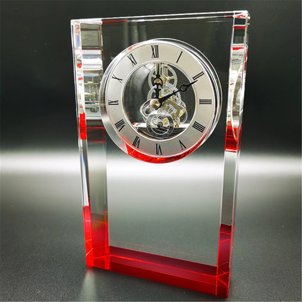 Trophée de cristal de couleur carré horloge Awards