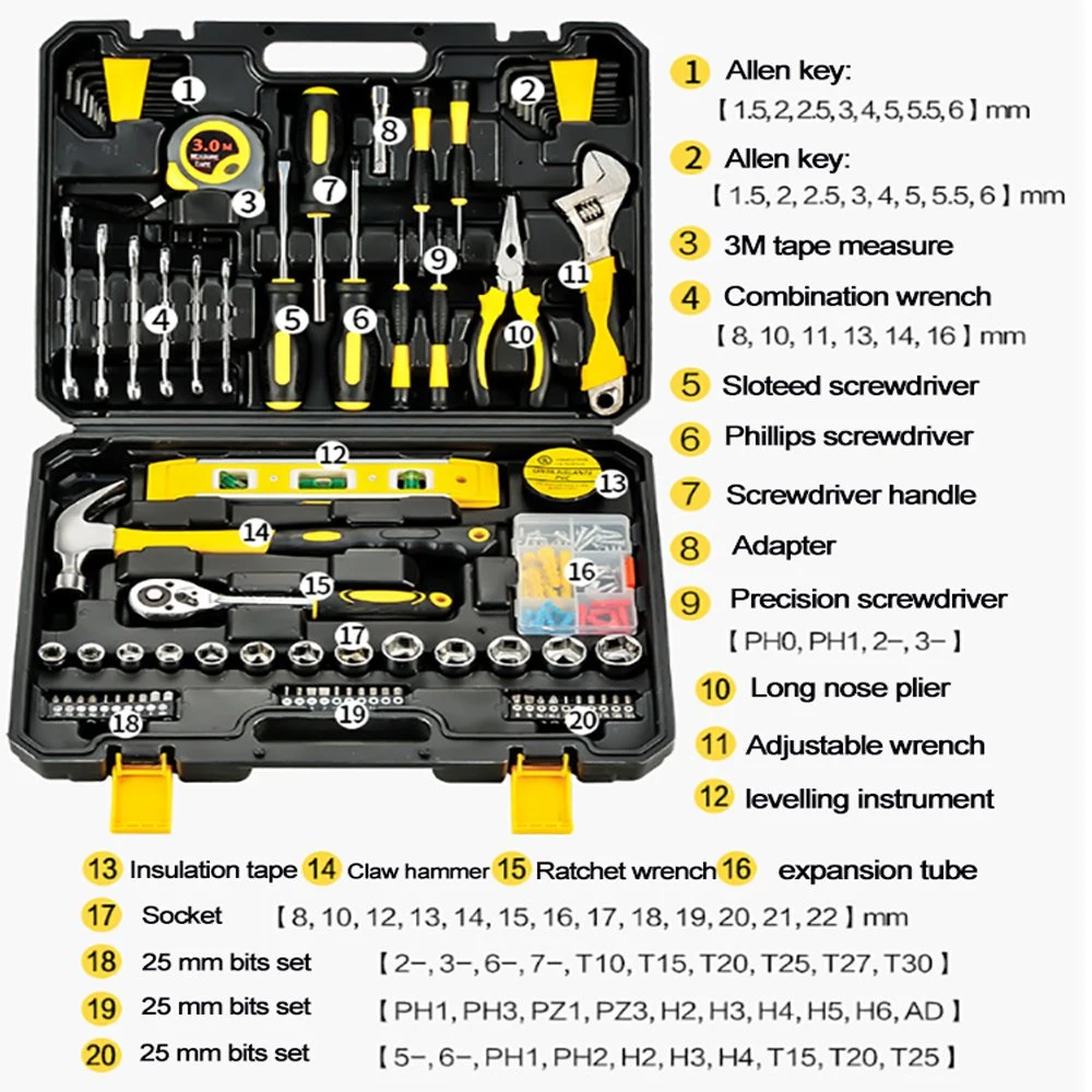 108 in 1 Fahrradschrank Kombination Garten Geschenk Deutschland Hand Professionelle Hardware Home Haushalt Mini Fahrrad Werkzeug-Set