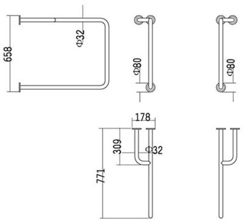 All Kinds of Anti-Slip Bathroom Grab Bar for Disabled People Elderly Bathtub Handrail Safety Handle