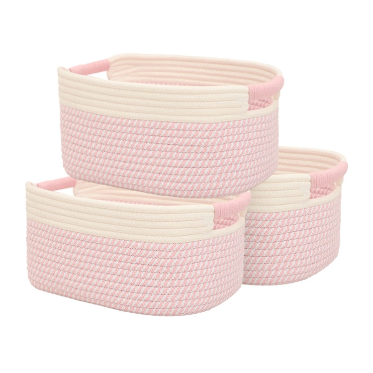 Handmade Wholesale/Supplier Home Storage and Organization Natural Cotton Rope Basket Woven Baskets