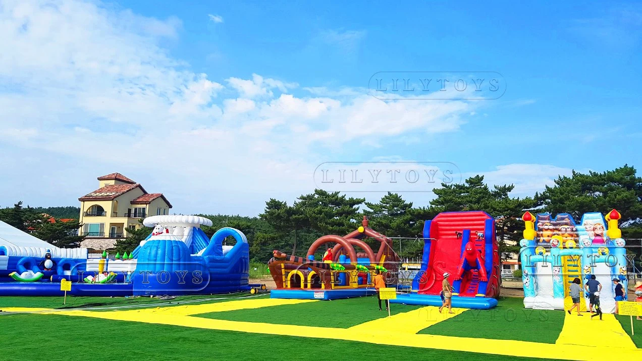 Outdoor Amusement Giant Ground Water Park Design Inflatable Land Water Playground Inflatable Water Amusement Park Games