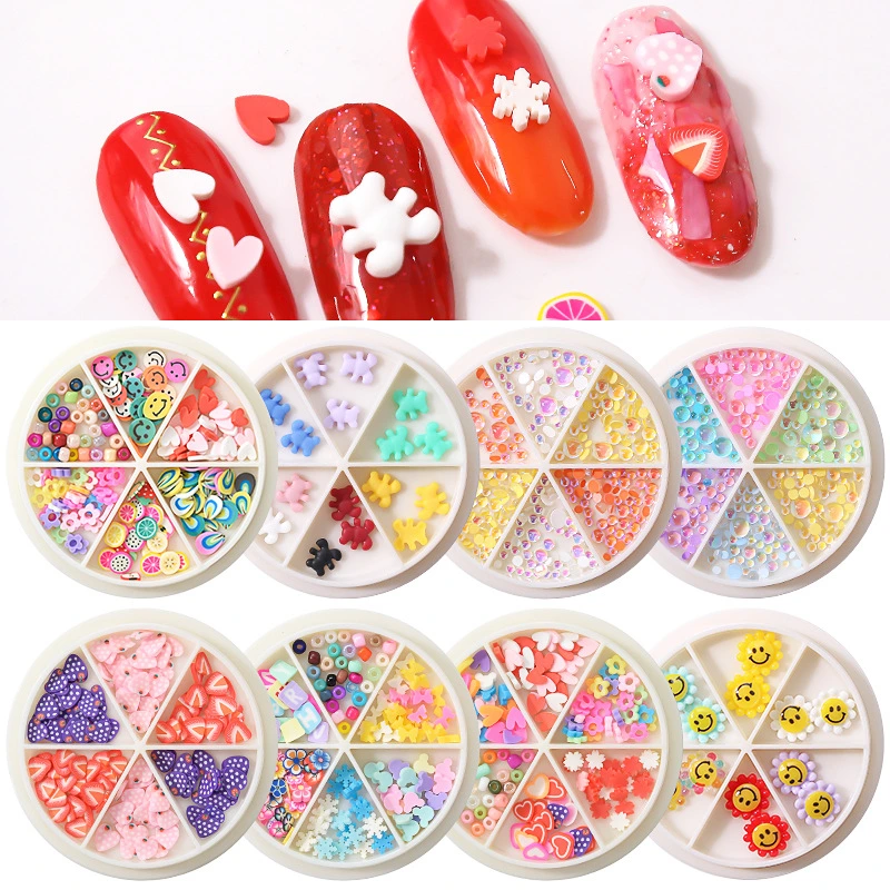 Nail Beauty Three-Dimensional Soft Clay Color Candy Cartoon Girl Love Nail Disc Japanese DIY Nail Decoration