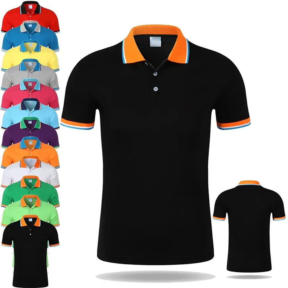 Mens Plain Golf Shirt Polyester Cotton Custom Printed Logo with Embroidery Polo Shirts