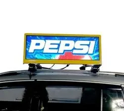 P4 Full Color Waterproof IP65 Double Sides LED Taxi Roof Display for Advertising