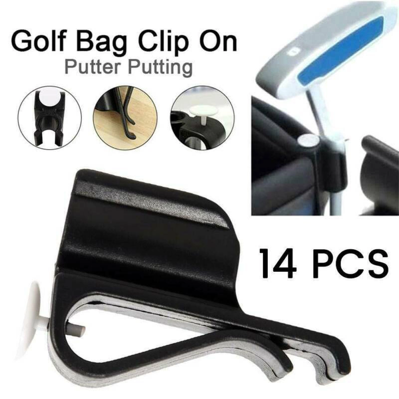 14pcs Clips de la bolsa de club de golf putter soporte de sujeción organizador ABS duradero poniendo negro Clip Accesorios de Golf Bl20258