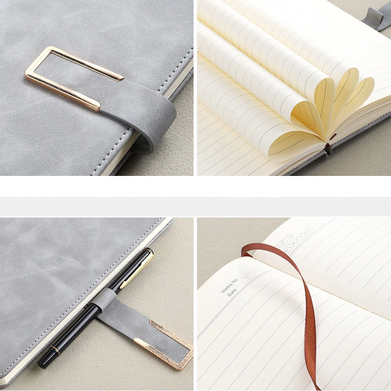 Customized PU Notebook with Buckle Wholesale/Supplier A5 Journal Notebook with Metal Buckle