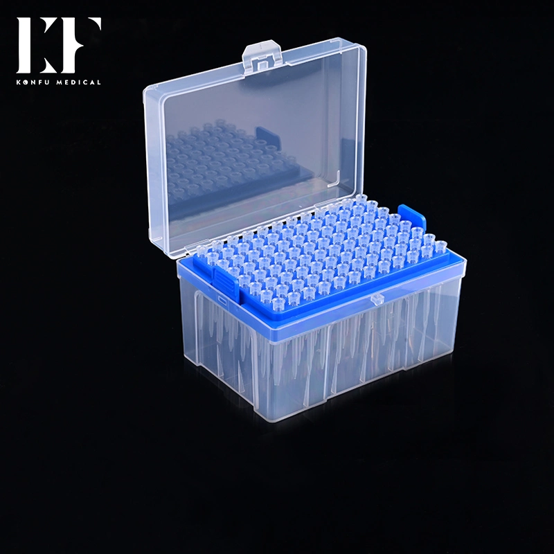 Konfu Medical PP en plastique jetables 10UL Hot Sale à l'autoclavage longueur étendue stérile de pointes de pipettes en rack universel avec filtre