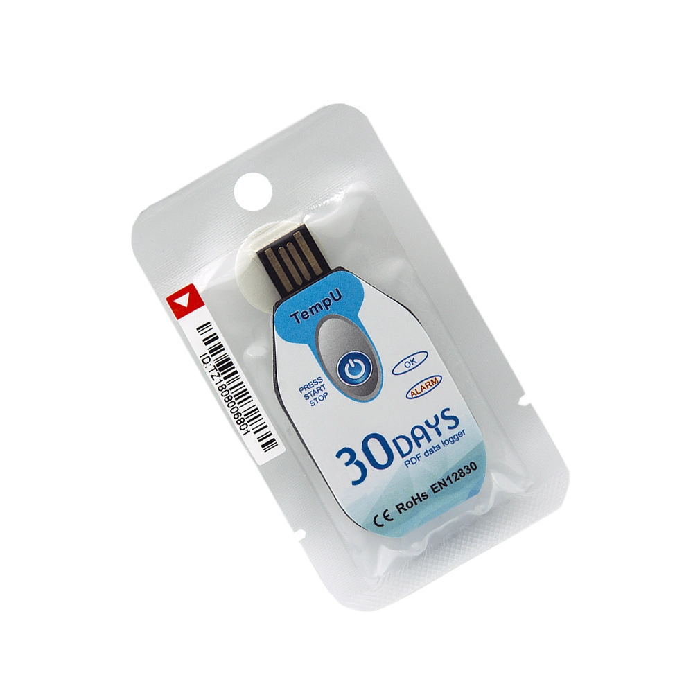 Tempu02 Temperature Disposable Data Logger with Auto Pdf Reports Temp Recorder