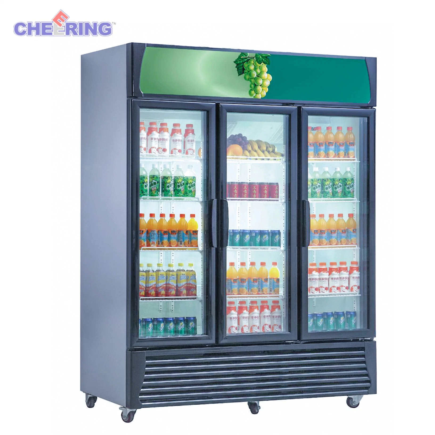 Gran capacidad comercial Glass-Door bebidas Mostrar refrigerador en Factory Outlet