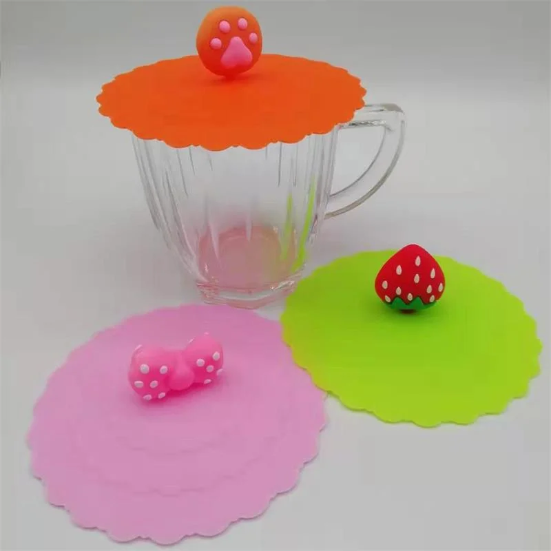 Silicone Creative Heart Mug Cover From Anti-Dust Airtight Seal Drink Cup Lids