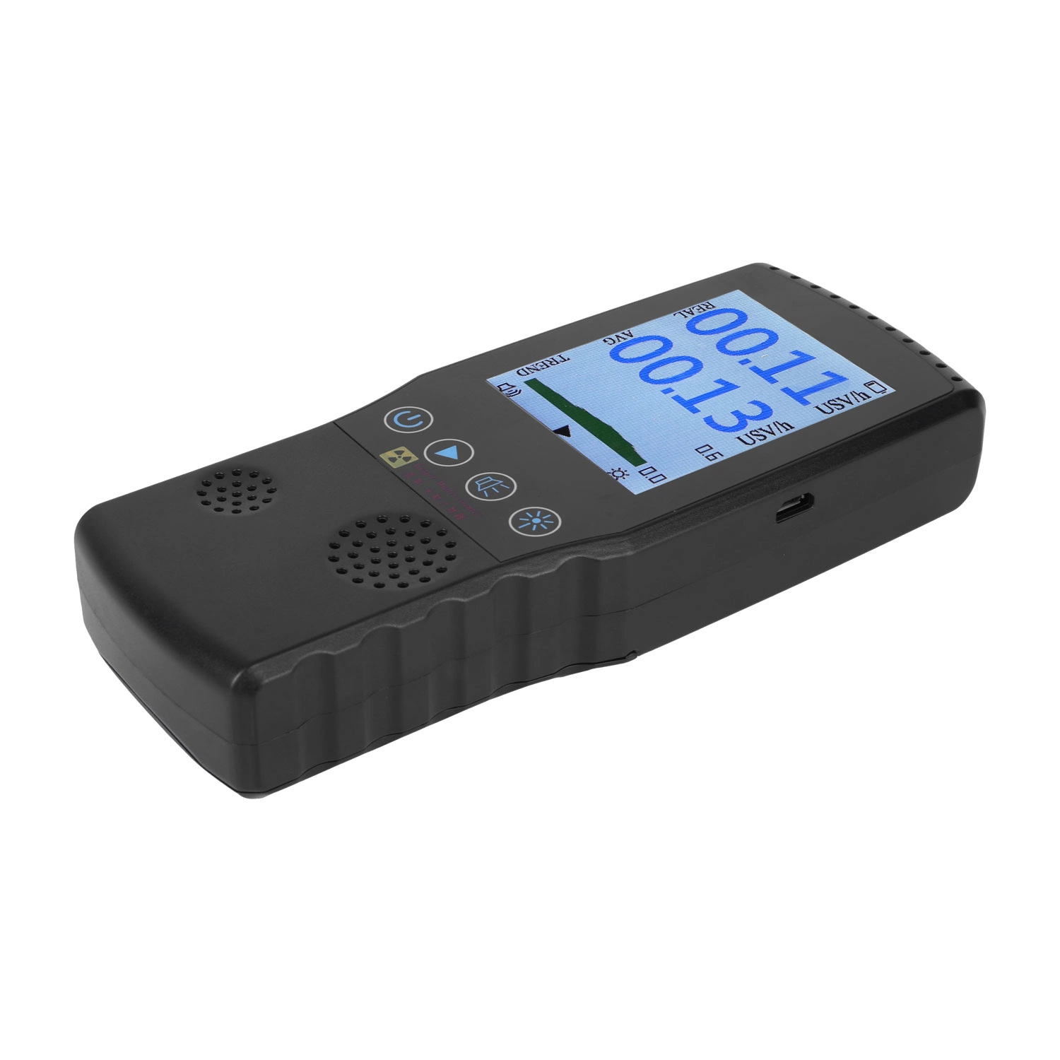 Nuklearer Strahlungsdetektor Geiger Counter Beta Gamma X-ray Wiederaufladbare Lebensmittel Strahlenmessgerätmonitor Dosimeter LCD-Anzeige Radiometer für Strahlungsmessungen