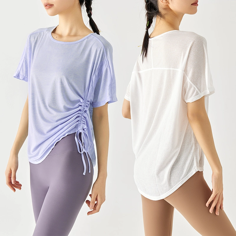 Camisetas de tirantes para mujer de cuello redondo y manga corta camisas de verano sueltas Blusa informal