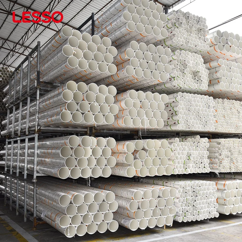 Lesso Competitive Price ISO GB/Tcertificated Water Supply Plastic Underground Waste Water PVC-U Tube Drainage Tube