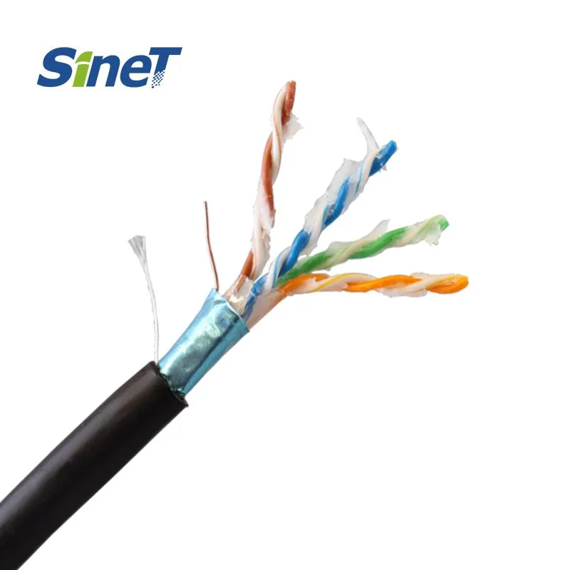 Outdoor 250MHz Cat5e Ethernet Cable 1000FT Gel Filled UTP 4 Prs Solid Copper Conductor LDPE Jacket