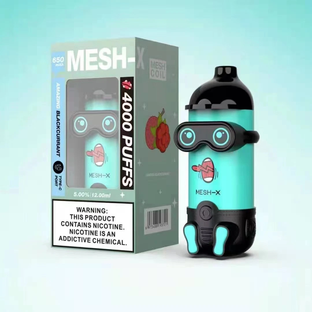 الأصلي المصنع الصحة دخان غير قابل للاستخدام مرة واحدة Mesh X 4000 Pugs vaporizer شاحن Mini Vape قلم سجائر كهربائي من النوع C 650 مللي أمبير/ساعة