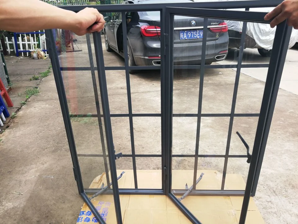 Decorative Wrought Iron Window Grill Metal Frame Glass Door