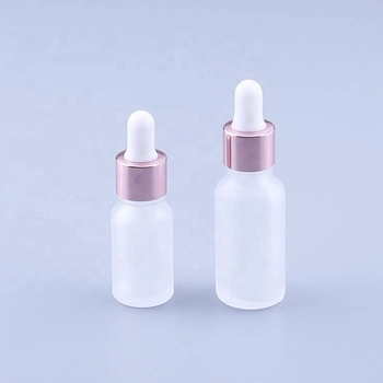 Rose Gold Frosted Pink Cosmetic Essential Oil Serum Glass Dropper 30 Ml Bottles