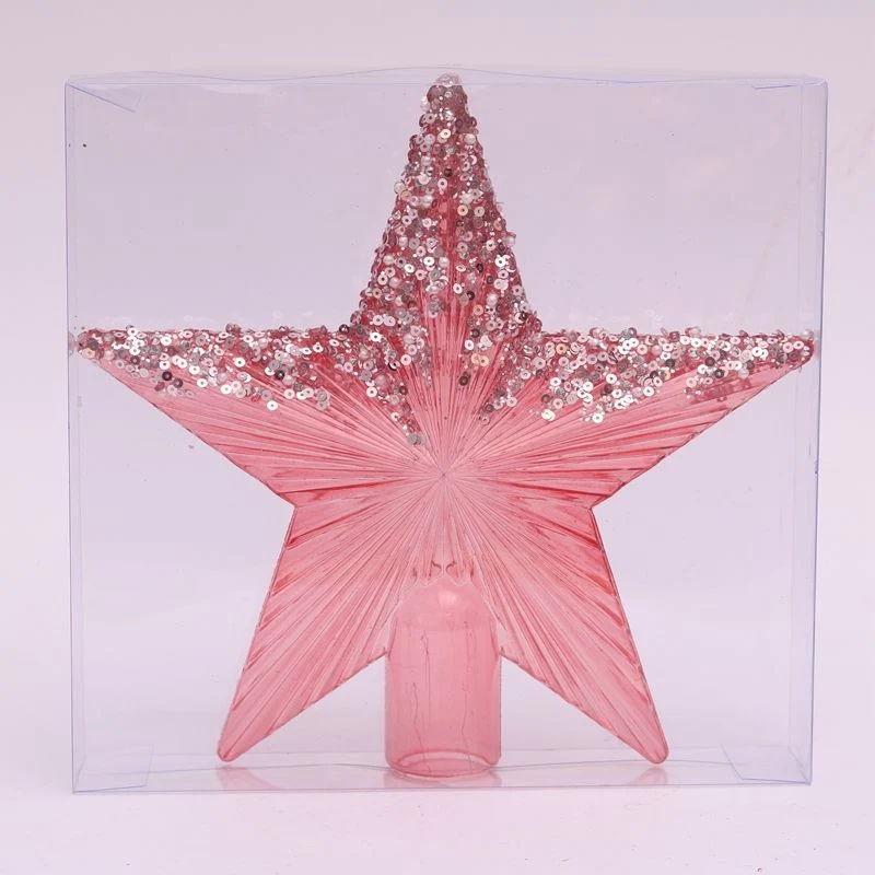 Plastic Christmas 20cm Tree Top Star Hanging Ornaments