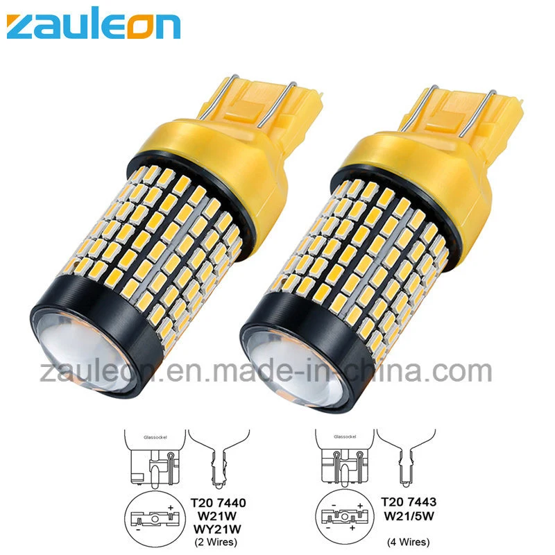 Luz exterior del coche T20 7443 Lámpara de señal de giro LED amarilla.