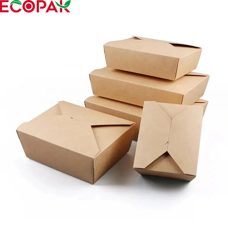 Piel de Vaca desechables de Fast Food Takeout Caja Snack Lunch Contenedor de papel