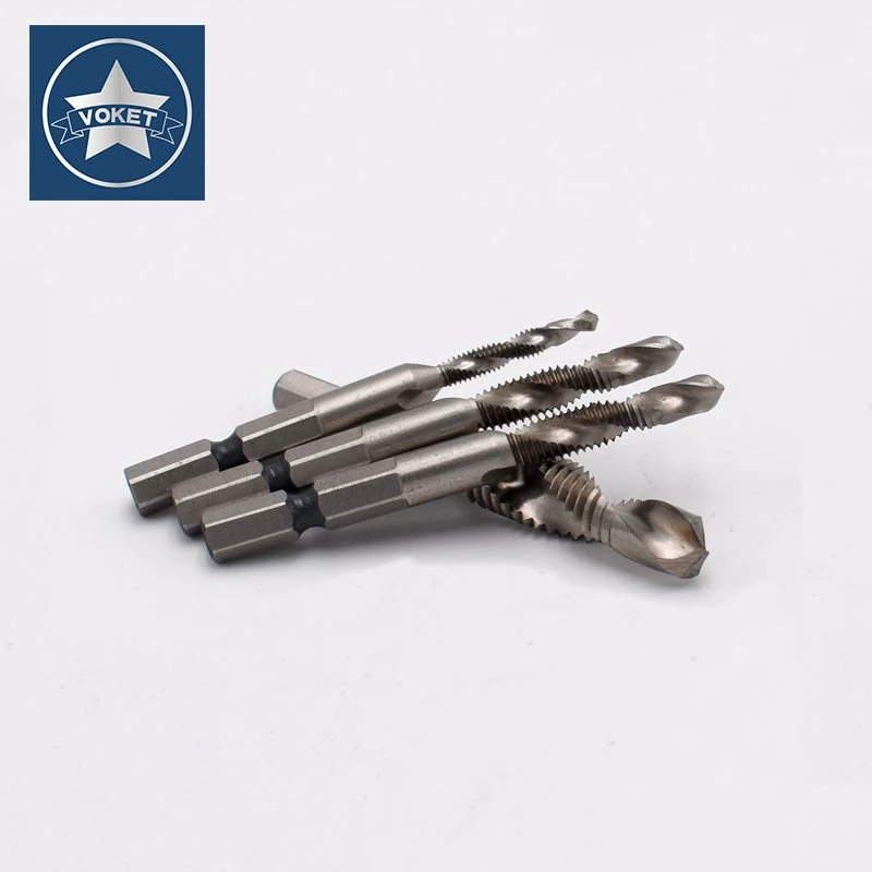 M4*0.7 HSS Hex Shank Screw Thread Metric Tap Drill Bits M3 M4 M5 M6 M8 M10 Tapping and Drilling Integrated Taps Bit