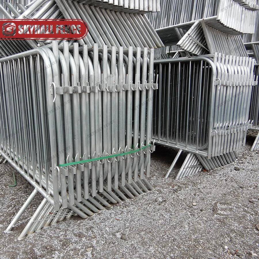 Metal Pedestrian Barriers Stainless Steel Crowd Control Barriers with Angle Base Foot