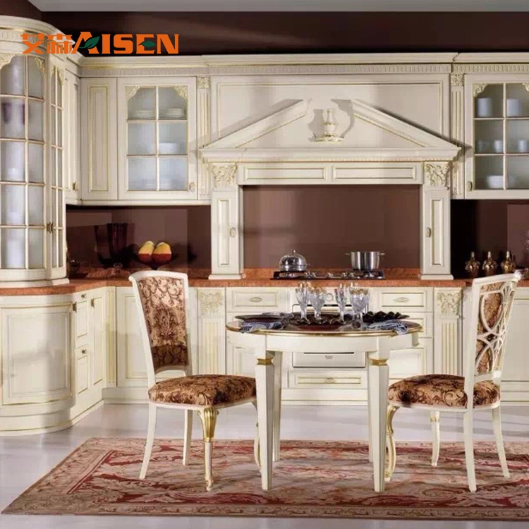 Custom Antique Style Design Solid Wood Kitchen Cabinet for Sale From China