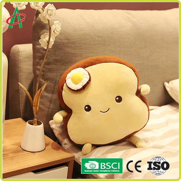 New Cross-Border Simulation Poached Egg Toast Kawaii Plush Toy Throw Pillow Promotional Gifts