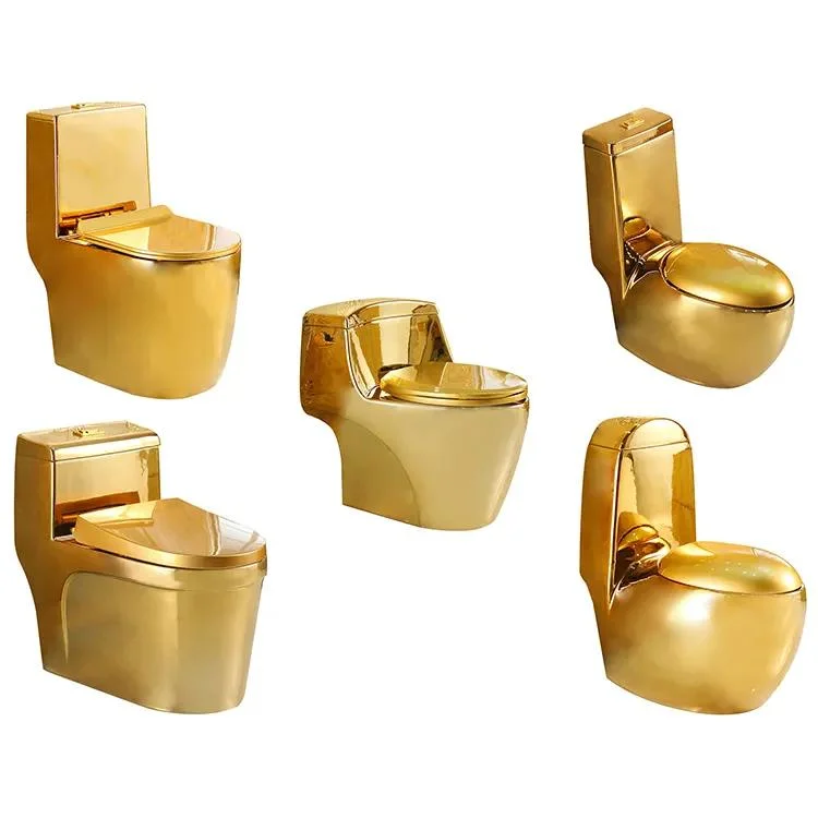 Luxury Ceramic Gold Plated Wc Sanitary Ware Bathroom Plating Solid Gold Toilet Commode Sanitary Ware