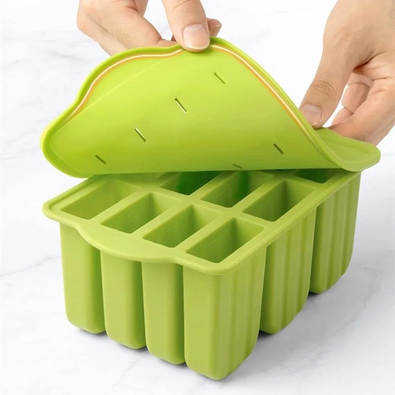 High quality/High cost performance Family Use Foldable 12 Cavity 3D Silicone Ice Cream Mold