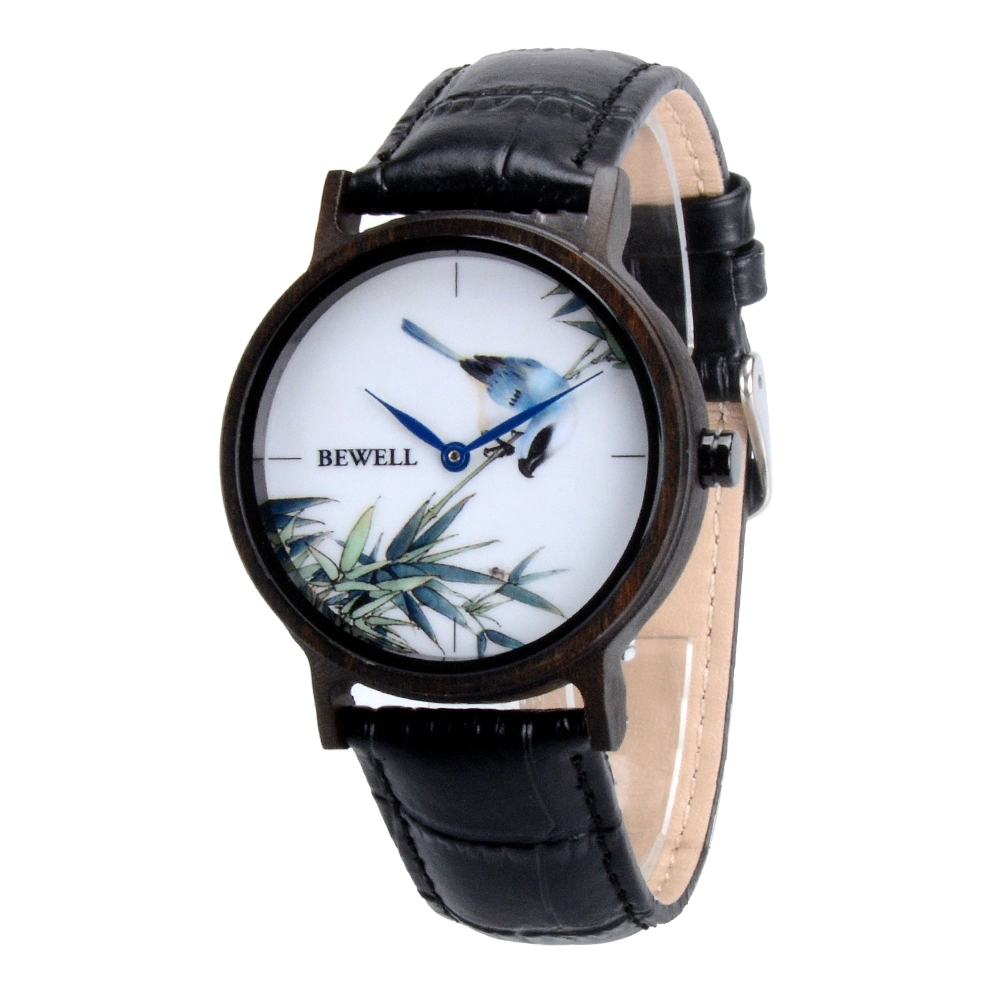 PU/Genuine Leather Strap OEM Logo Watch with Printing Dial Wristwatches