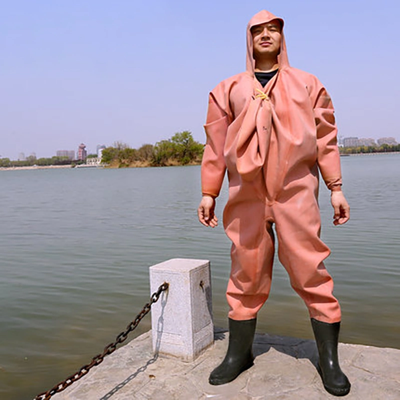 Pantalon de pêche de chasse léger et imperméable en caoutchouc naturel Les curseurs de poitrine