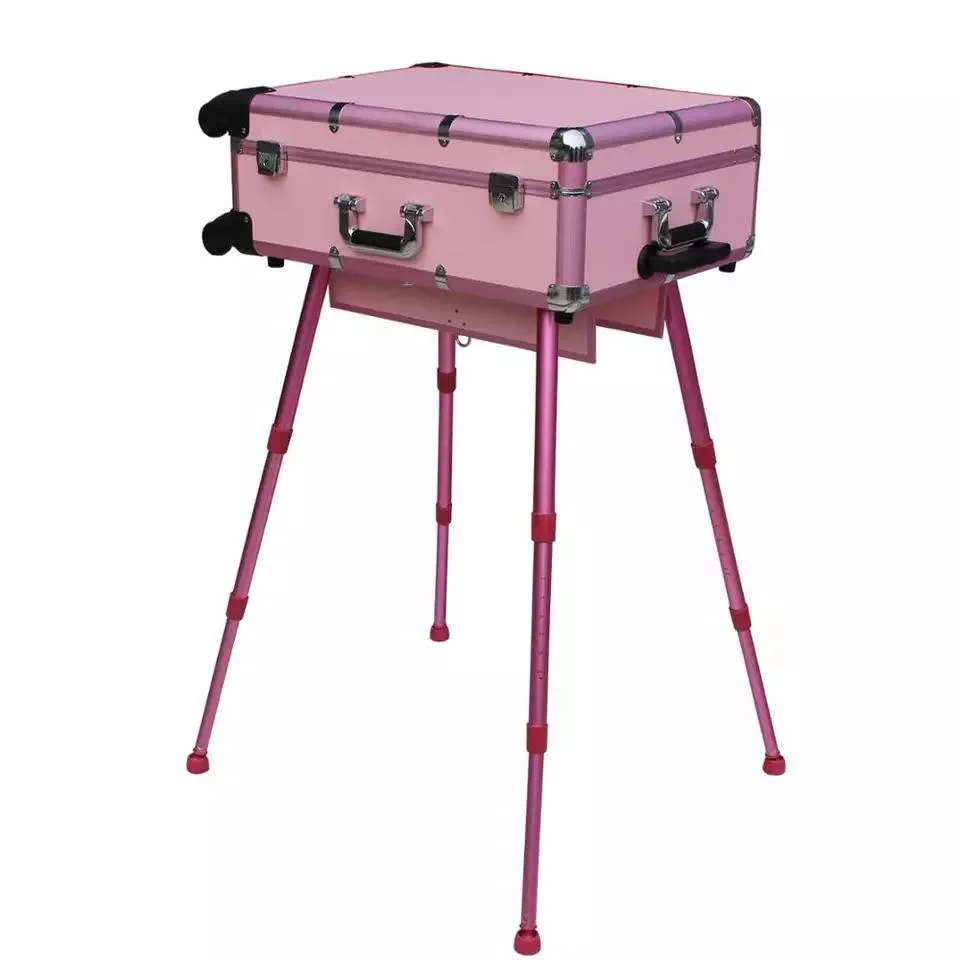 Yaeshii 2 in 1 Beauty Vanity Trolleys Portable Cosmetic Case with Light Mirror