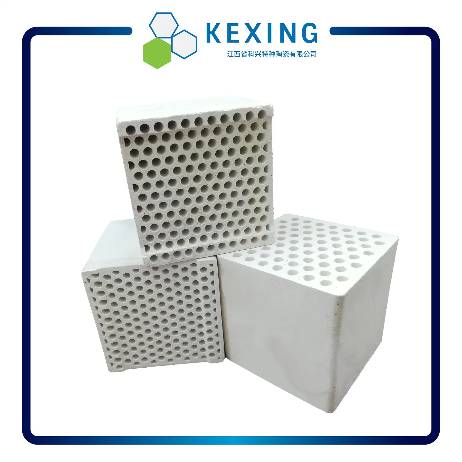 Dense Alumina 13 Cell, 25 Cell, 40 Cell, 43 Cell, 50 Cell, 60 Cell	100X100X100mm	Honeycomb Ceramic Heat Exchanger	for Rto, Rco