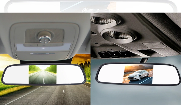 Monitor de carro com espelho LCD de 4,3 polegadas para câmera de carro.