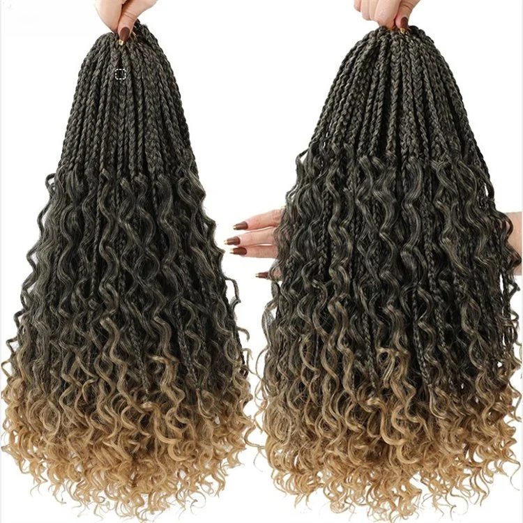 18inch Synthetic River Locs Crochet Braid Hair Curly Extensions Women Wig