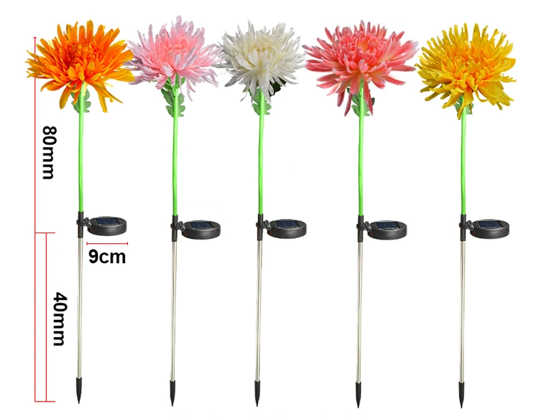 Amazon Popular Outdoor LED Solar Garden Light Landscape Decoration Light 3 Solar Sunflower Rose Lily Chrysanthemum Light