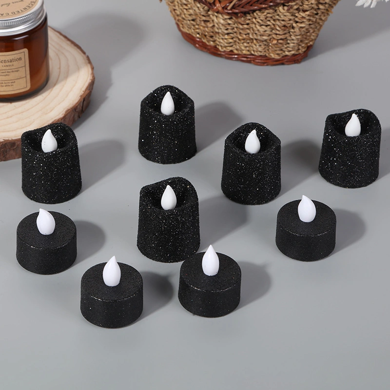 Black Glitter Sprinkled Pink White Core Small Candle Light Romantic Home Ornament Home Decoration LED Candle