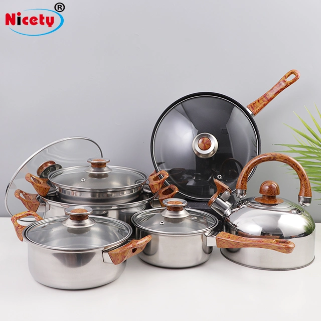 Wholesale/Supplier Customized Home Kitchenware Casserole Saucepan Stainless Steel Cooking Pot Cookware Set