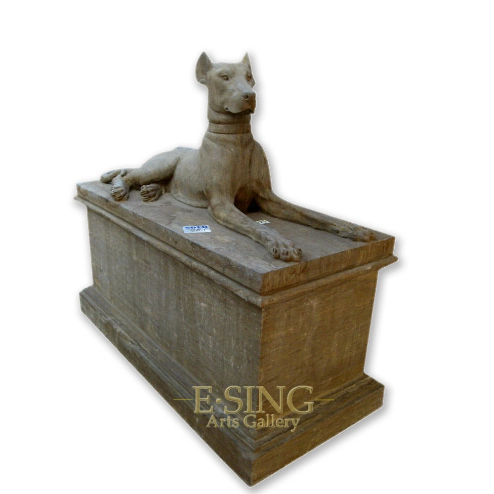 Wholesale Custom Life Size Natural Stone Carving Dog Sculpture Antique Marble Dog