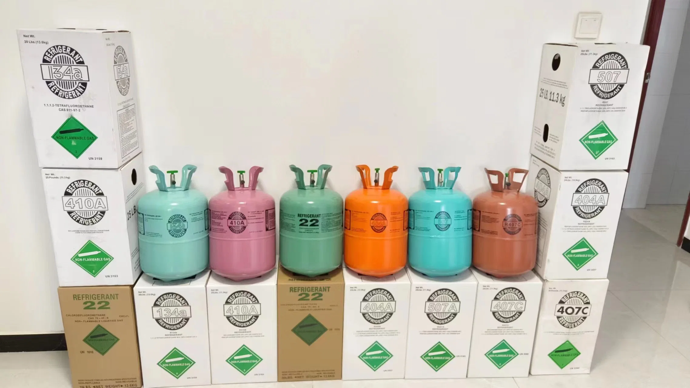 China Supplier Wholesaler R507 Refrigerant Gas R134A R404 R407 R410 R507