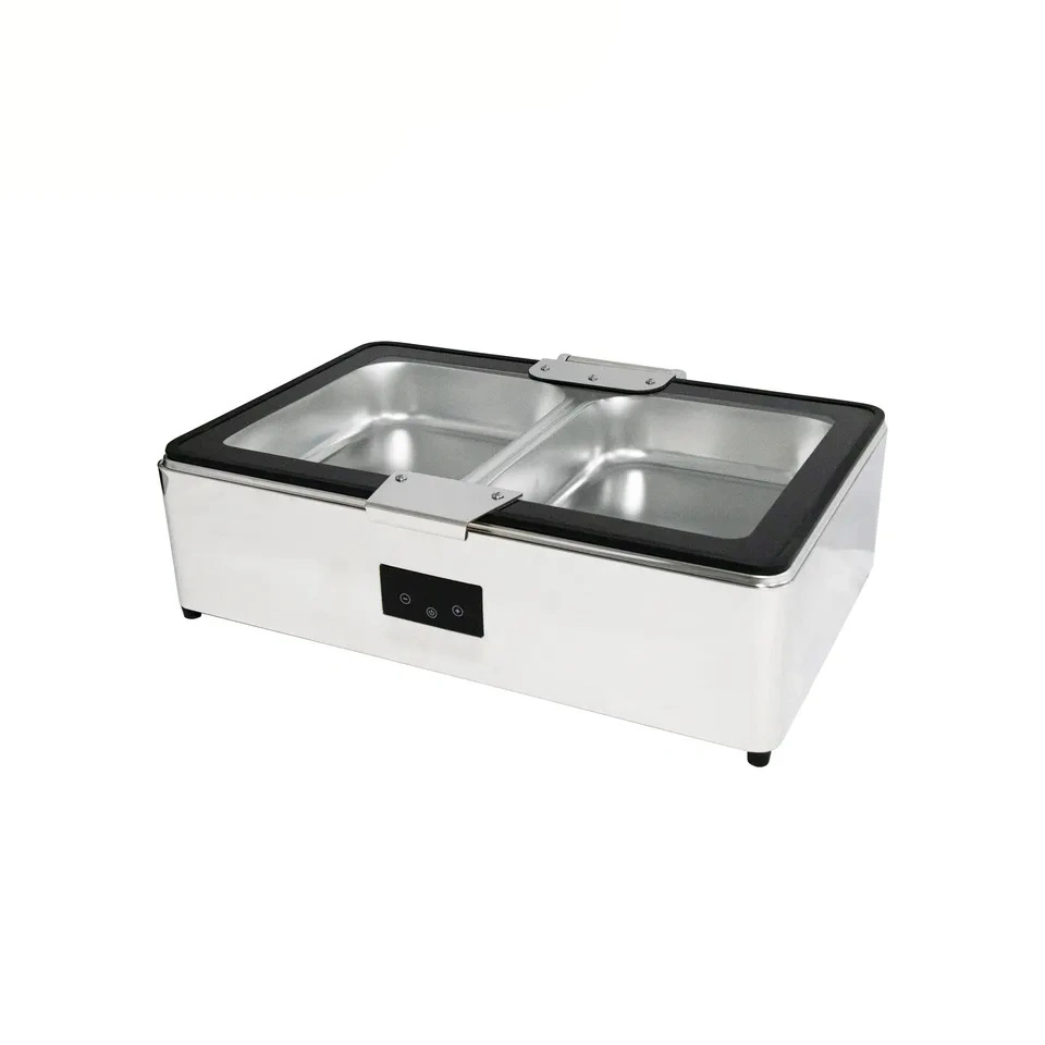 Ensemble de buffet commercial électrique 9 L cuisinière grand verre numérique frottement Vaisselle serveurs en acier inoxydable température de contrôle chauffe-aliments pour événement Fête