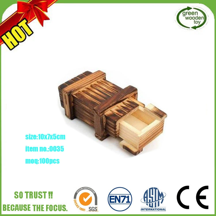 Wooden Money Puzzle Box, Hidden Money Box