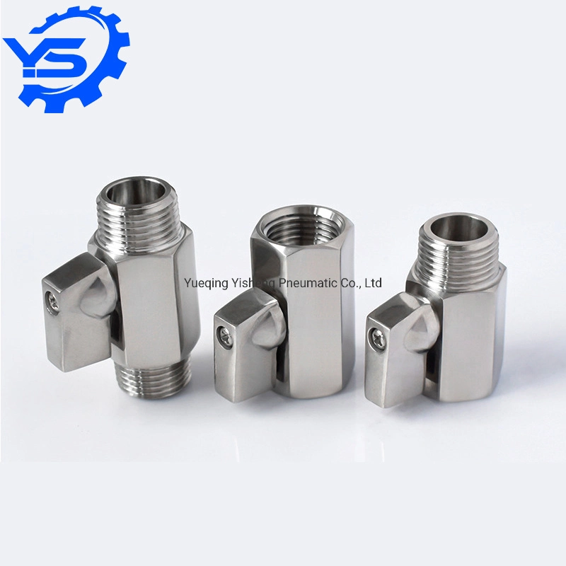 Stainless Steel Double External Teeth Mini SS304 Female Male Threaded Ball Valve, Mini Ball Valve 1/8 Inch Fnpt Thread