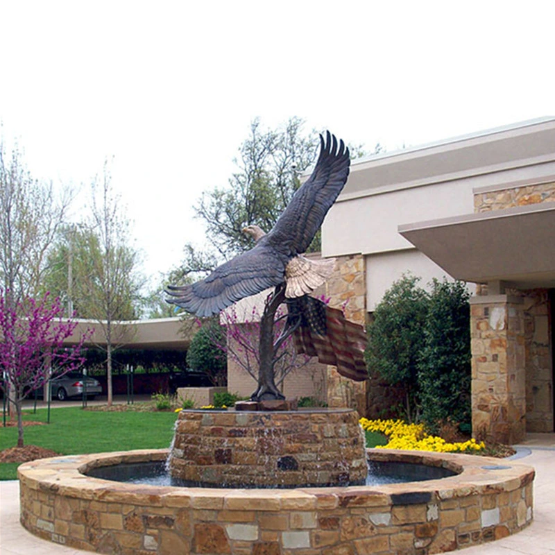 Garden Large Bronze Sculpture of Spreading Wings Eagle Statue