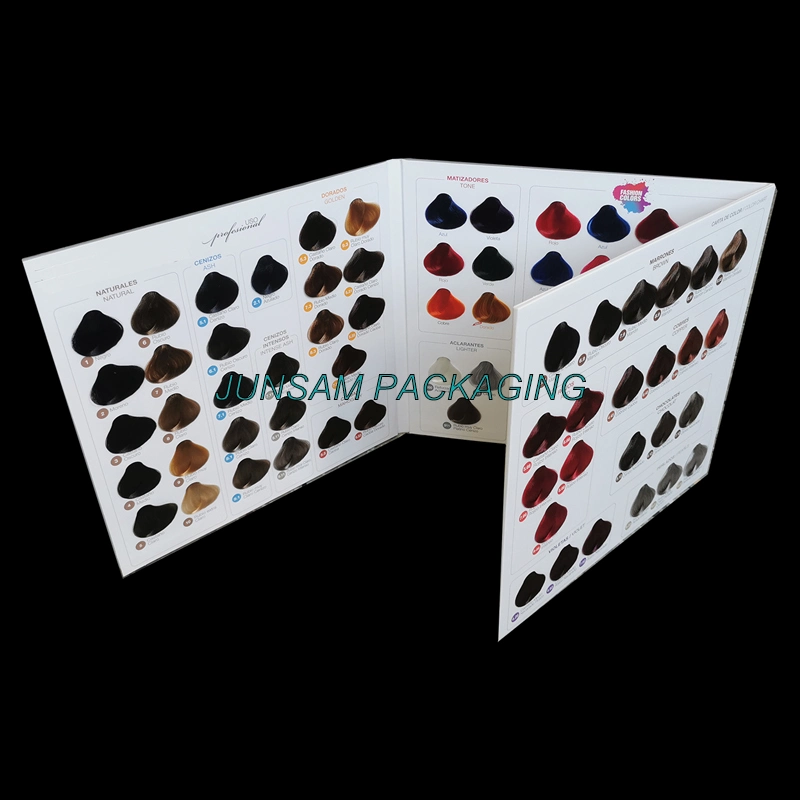 Multi Colors Hair Chart with Looped Swatches Shades Professional Promotion Catalogue