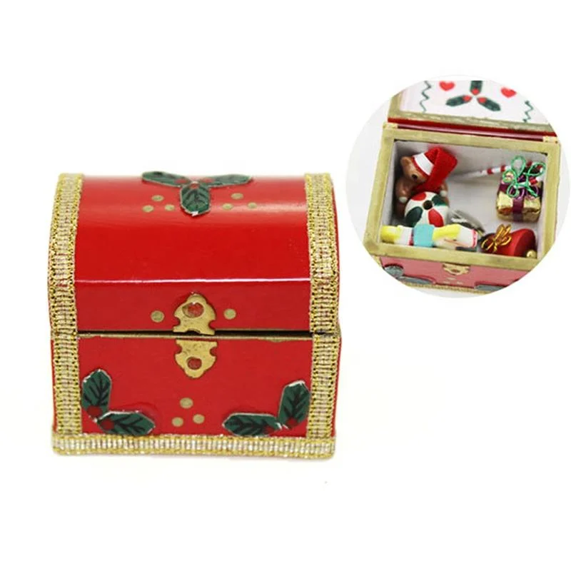 Miniatur-Weihnachtsbox Geschenk Puppenhaus DIY Puppenhaus Dekor Zubehör