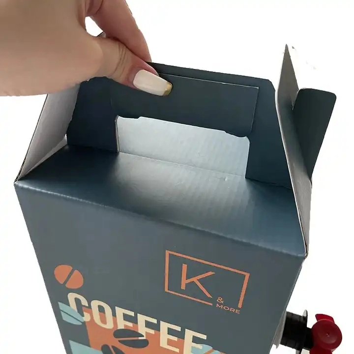 Benutzerdefinierte tragbare 96oz 128oz 1L 3L 5L Saft heißen Kaffee Und Saftbeutel im Box Spender