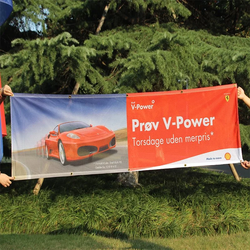 Polyester Custom Werbebanner Außenwerbung Flagge Ausstellung Banner